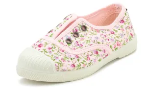 Natural World Eco: Elastische Blumen-Sneaker - Rosa Misty