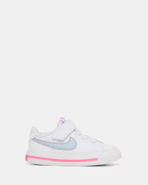 Nike Kinder-Schuhe Court Legacy für Kleinkinder Weiß/Hell Waffenblau/Pinksicle