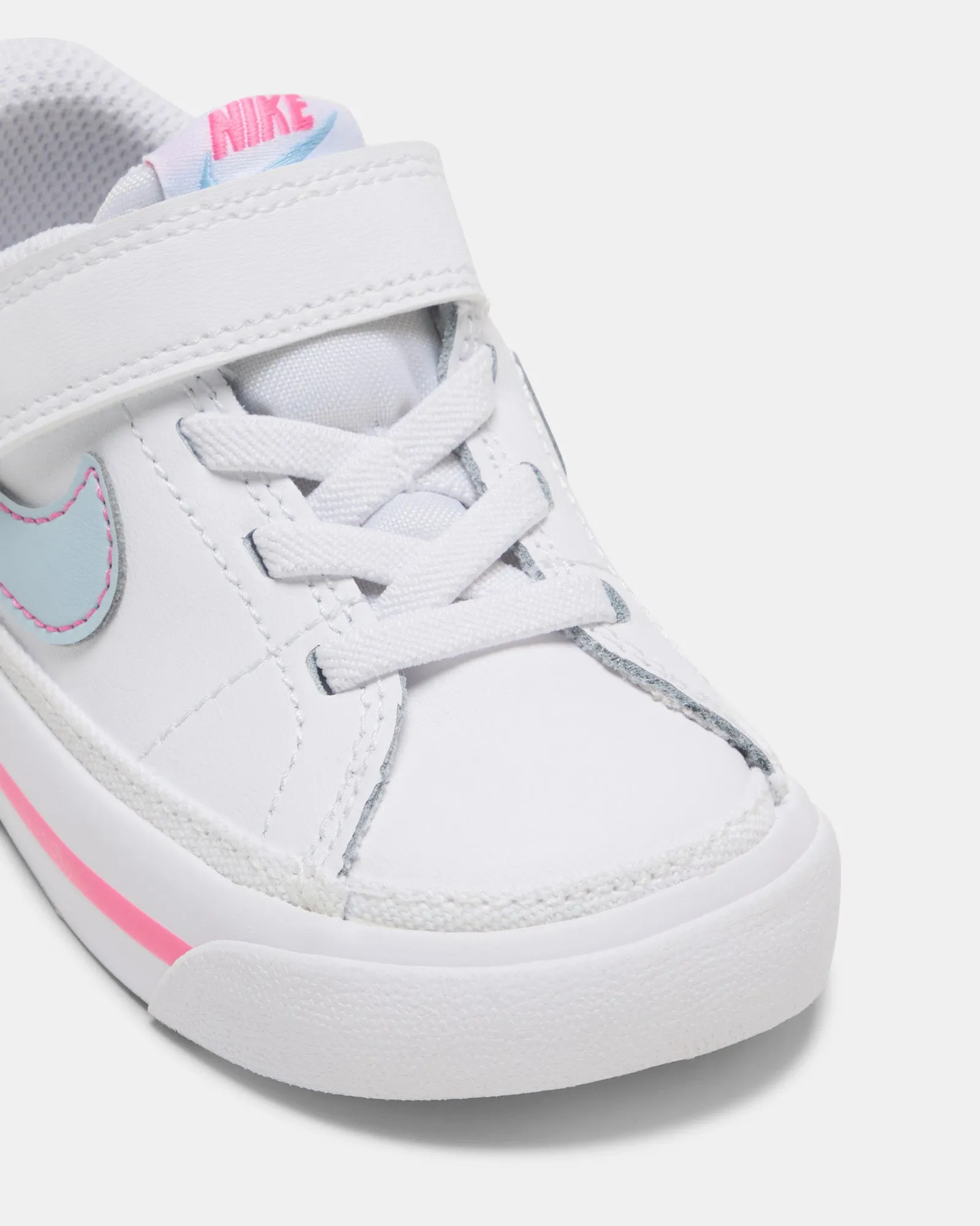 Nike Kinder-Schuhe Court Legacy für Kleinkinder Weiß/Hell Waffenblau/Pinksicle