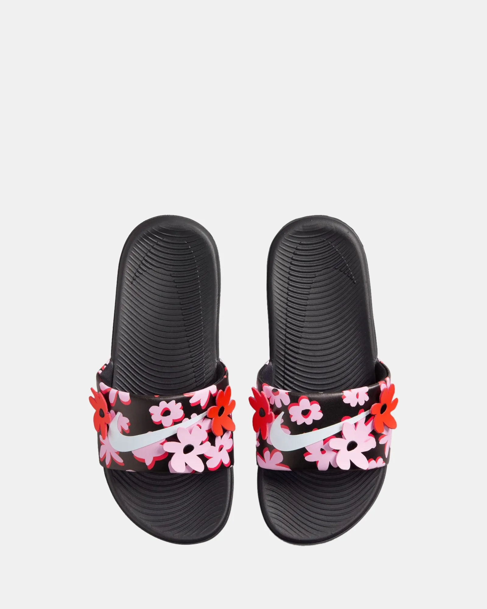 Nike Kinder-Schuhe Kawa Slide SE Schwarz/Weiß/Rosa Aufstieg