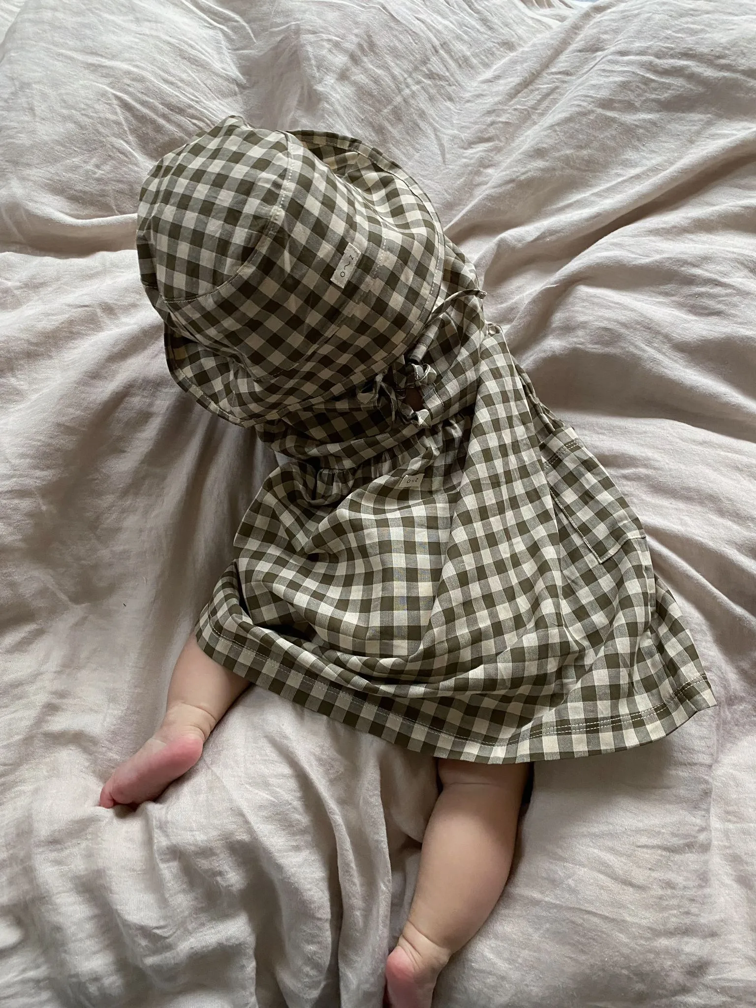 Olive Gingham Eimer-Sonnenhut