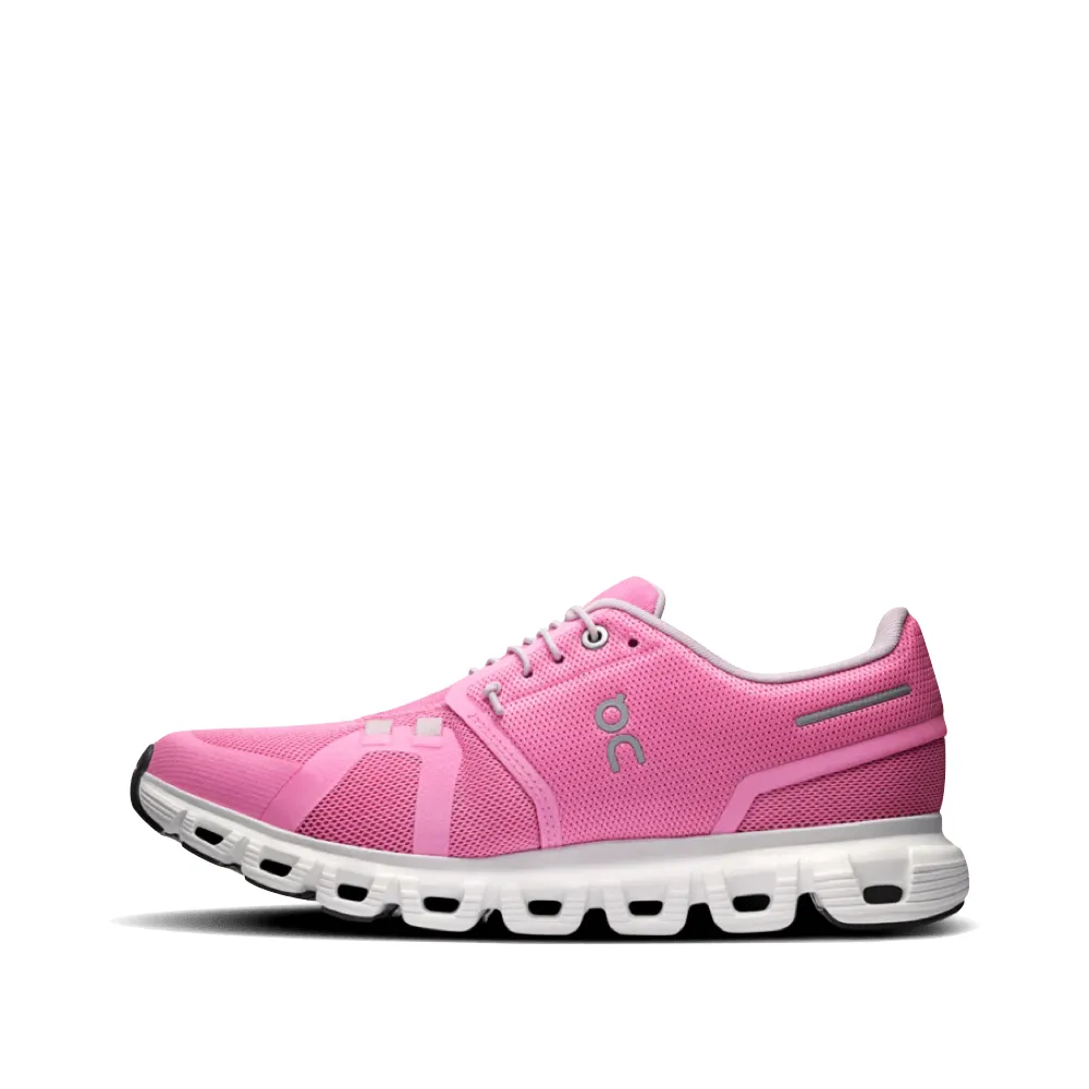 On Women's Cloud 6 Sneaker in Himbeer/Weiß