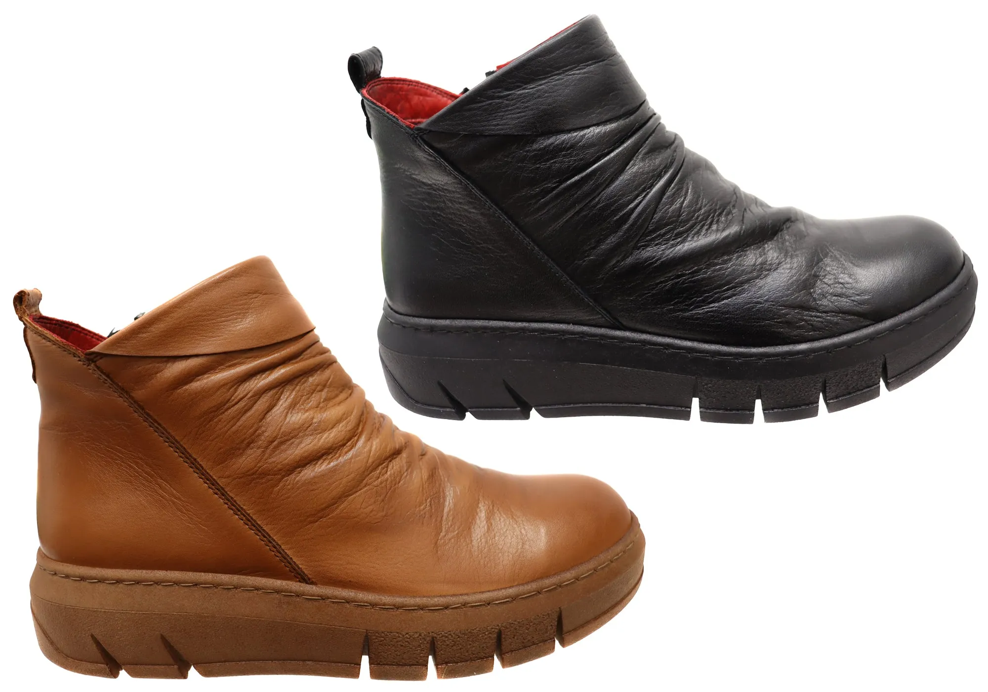 Orizonte Tempo Damen Europäische Komfort Leder Knöchelstiefel Orizonte Schuhe