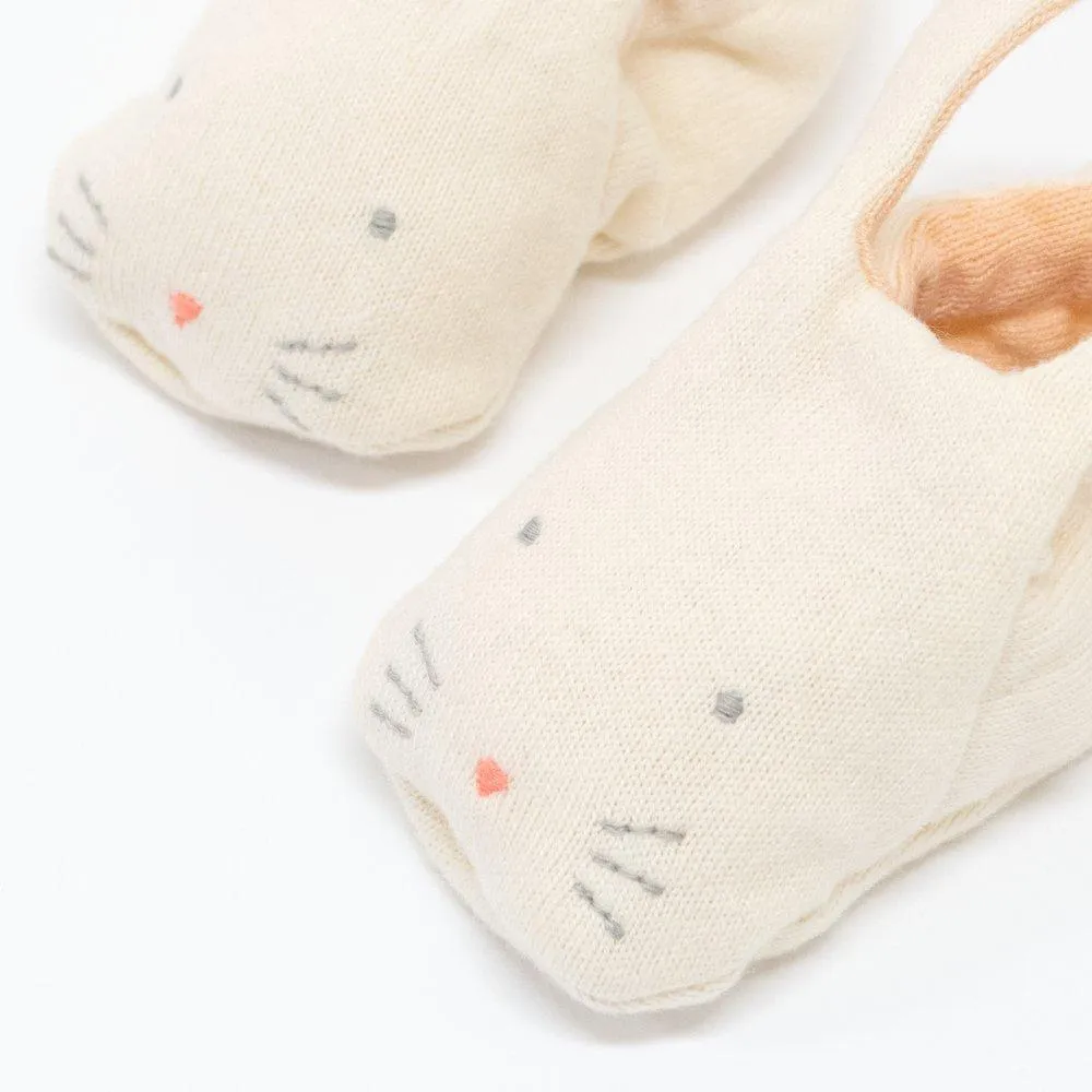 Pfirsich-Hasen-Baby-Stiefelchen