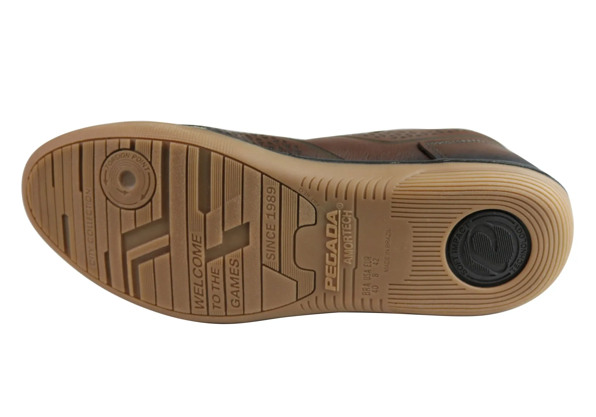 Pegada Hank Herren Leder Slip-On Komfort Freizeitschuhe Hergestellt in Brasilien Pegada Schuhe