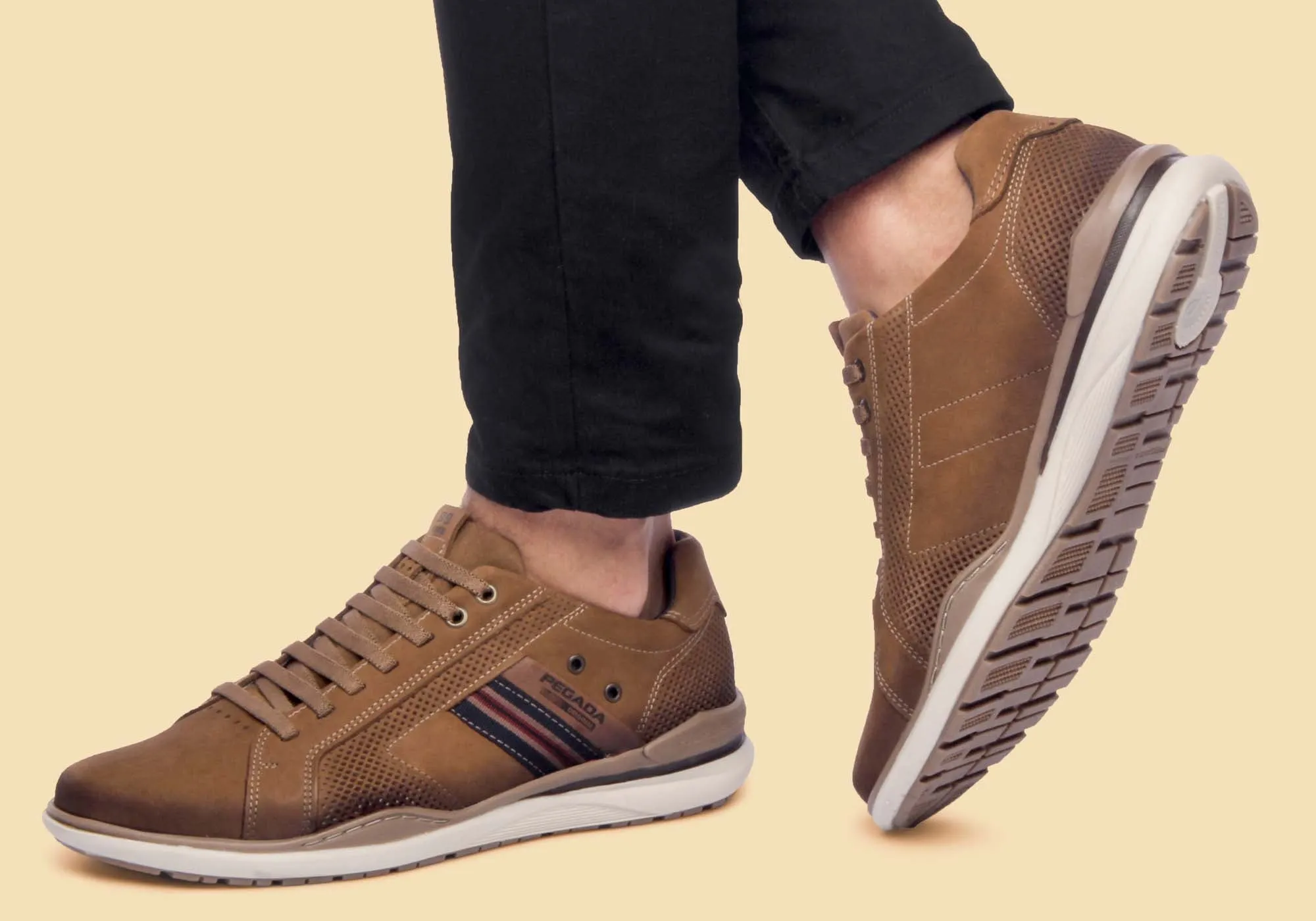 Pegada Transit Herren Leder Slip-On Freizeitschuhe Hergestellt in Brasilien Pegada Schuhe