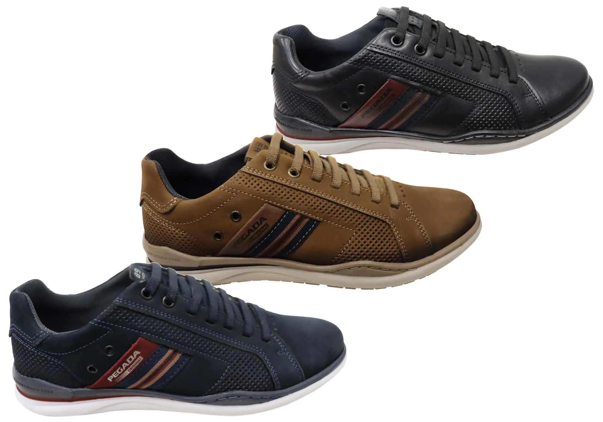 Pegada Transit Herren Leder Slip-On Freizeitschuhe Hergestellt in Brasilien Pegada Schuhe