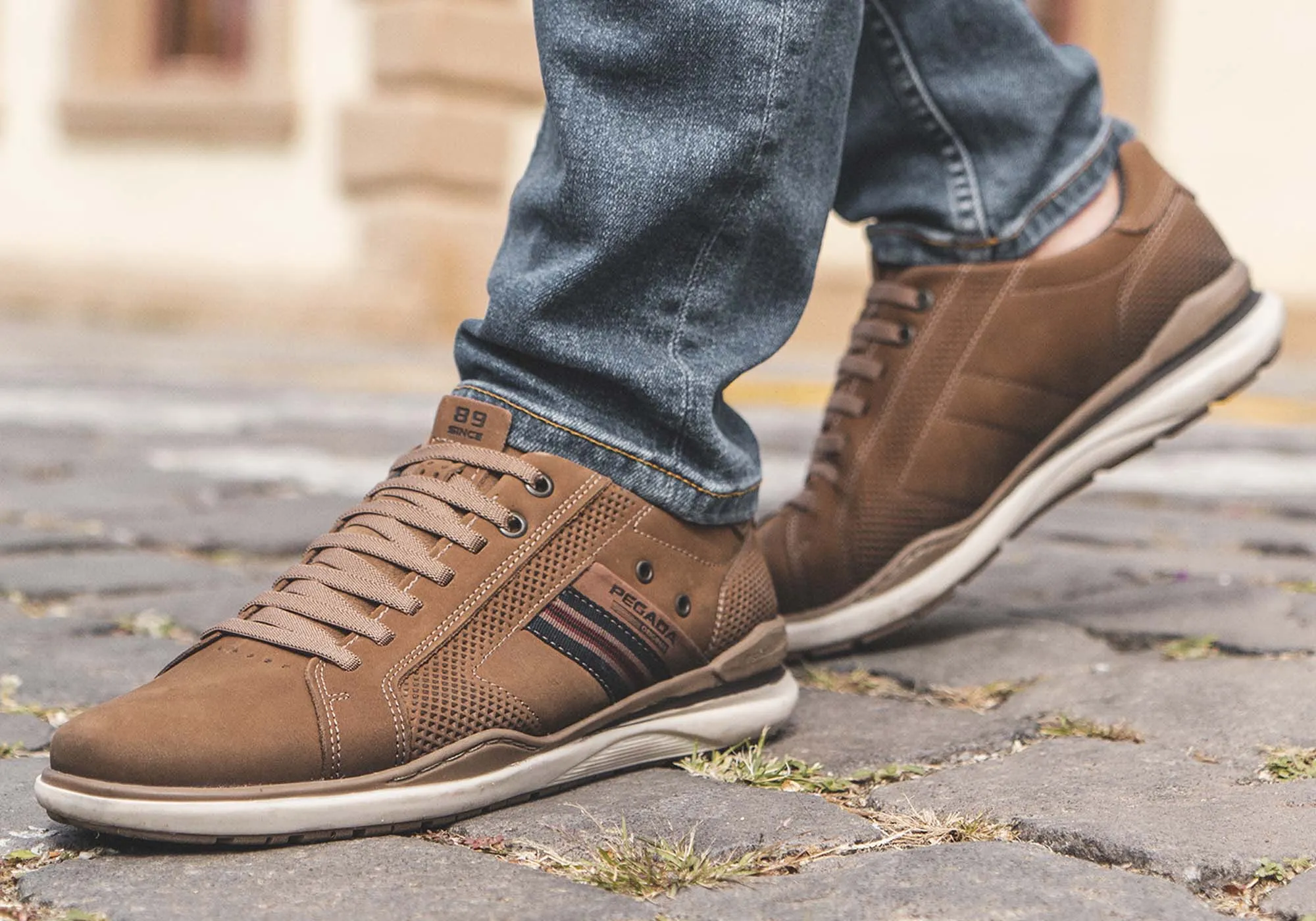 Pegada Transit Herren Leder Slip-On Freizeitschuhe Hergestellt in Brasilien Pegada Schuhe