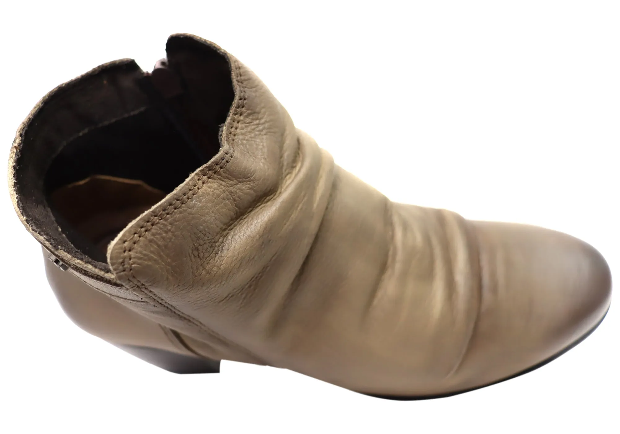 Perlatto Brooke Damen Bequeme Leder Knöchelstiefel Hergestellt in Brasilien Perlatto Schuhe