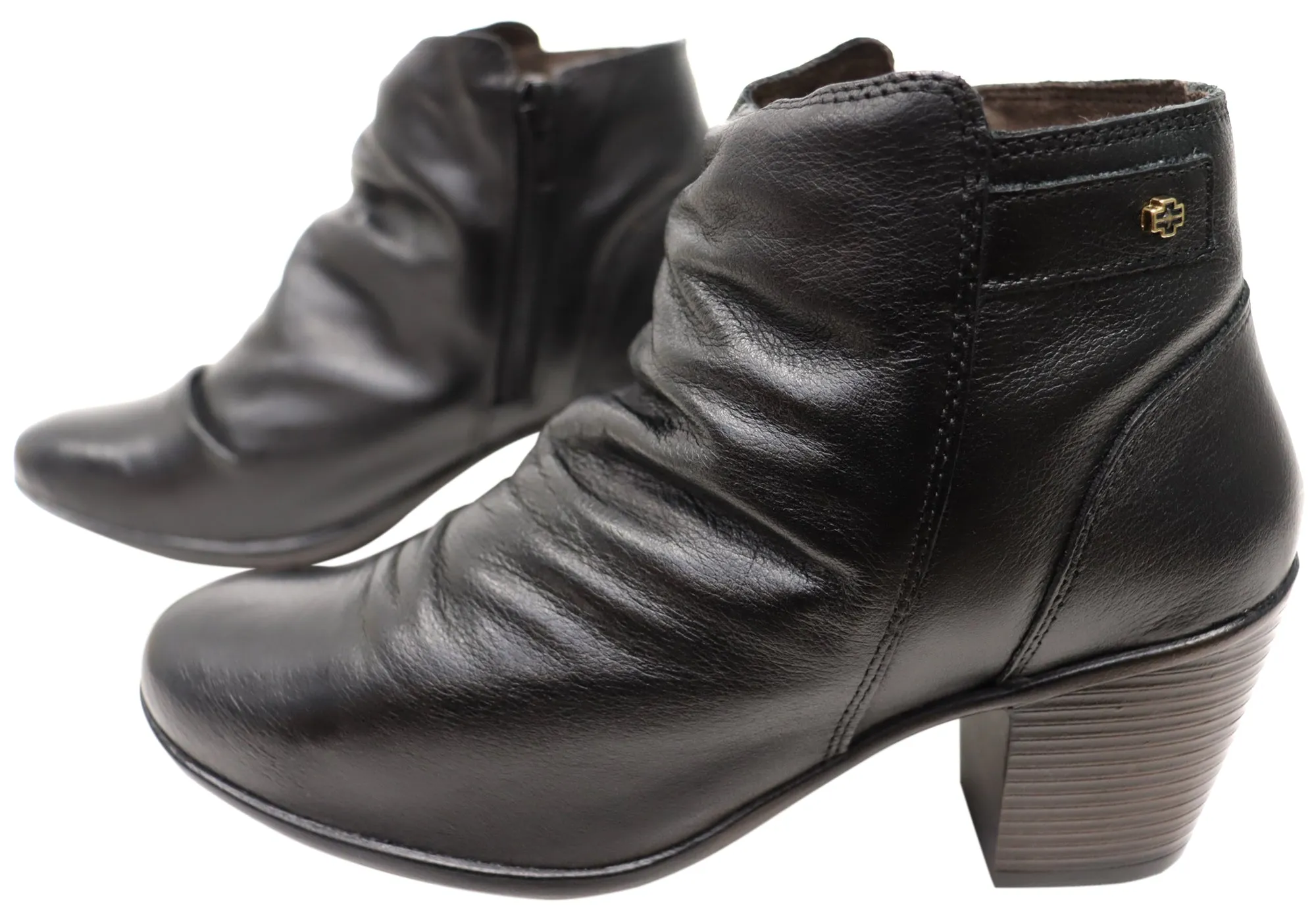 Perlatto Brooke Damen Bequeme Leder Knöchelstiefel Hergestellt in Brasilien Perlatto Schuhe