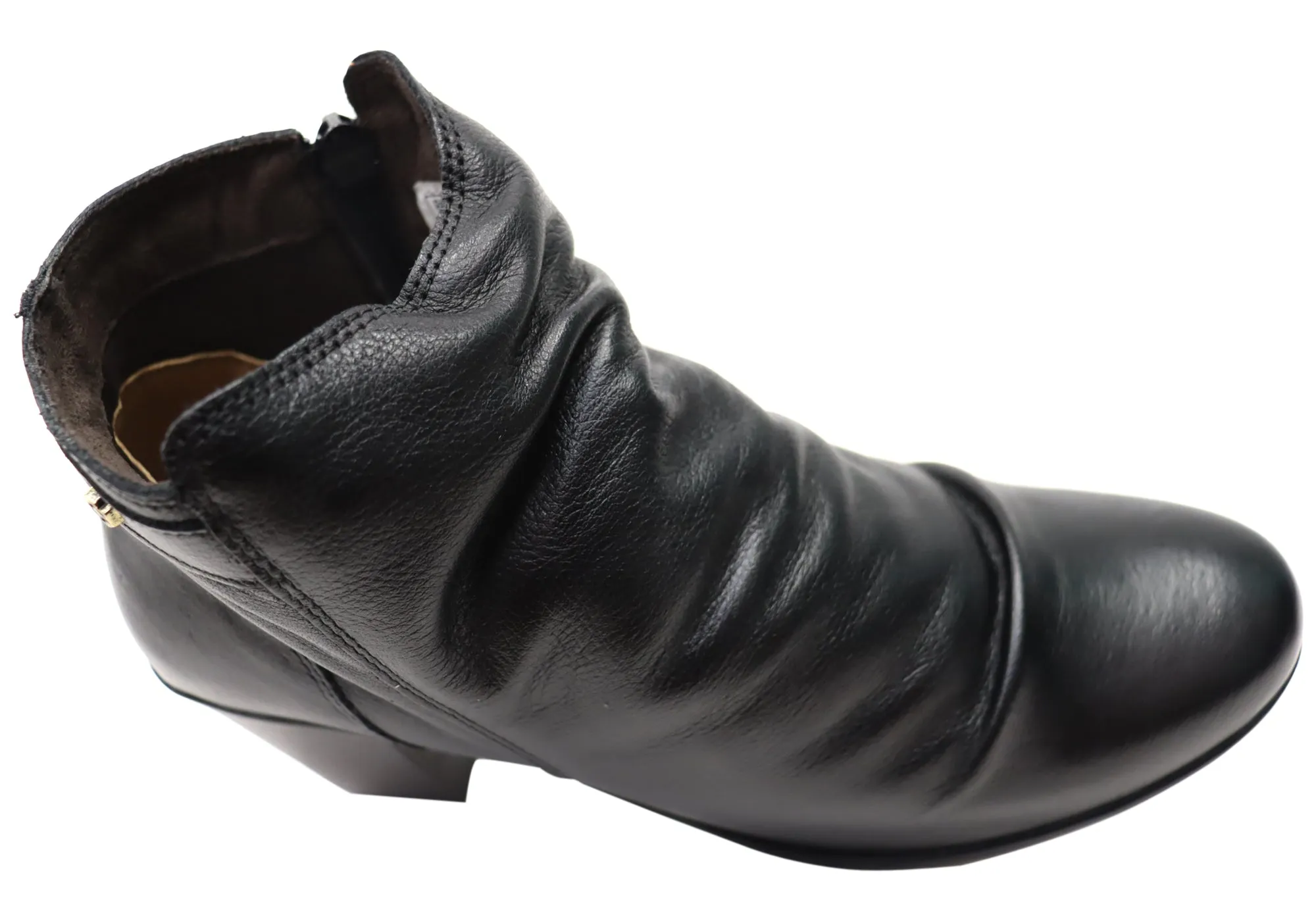 Perlatto Brooke Damen Bequeme Leder Knöchelstiefel Hergestellt in Brasilien Perlatto Schuhe