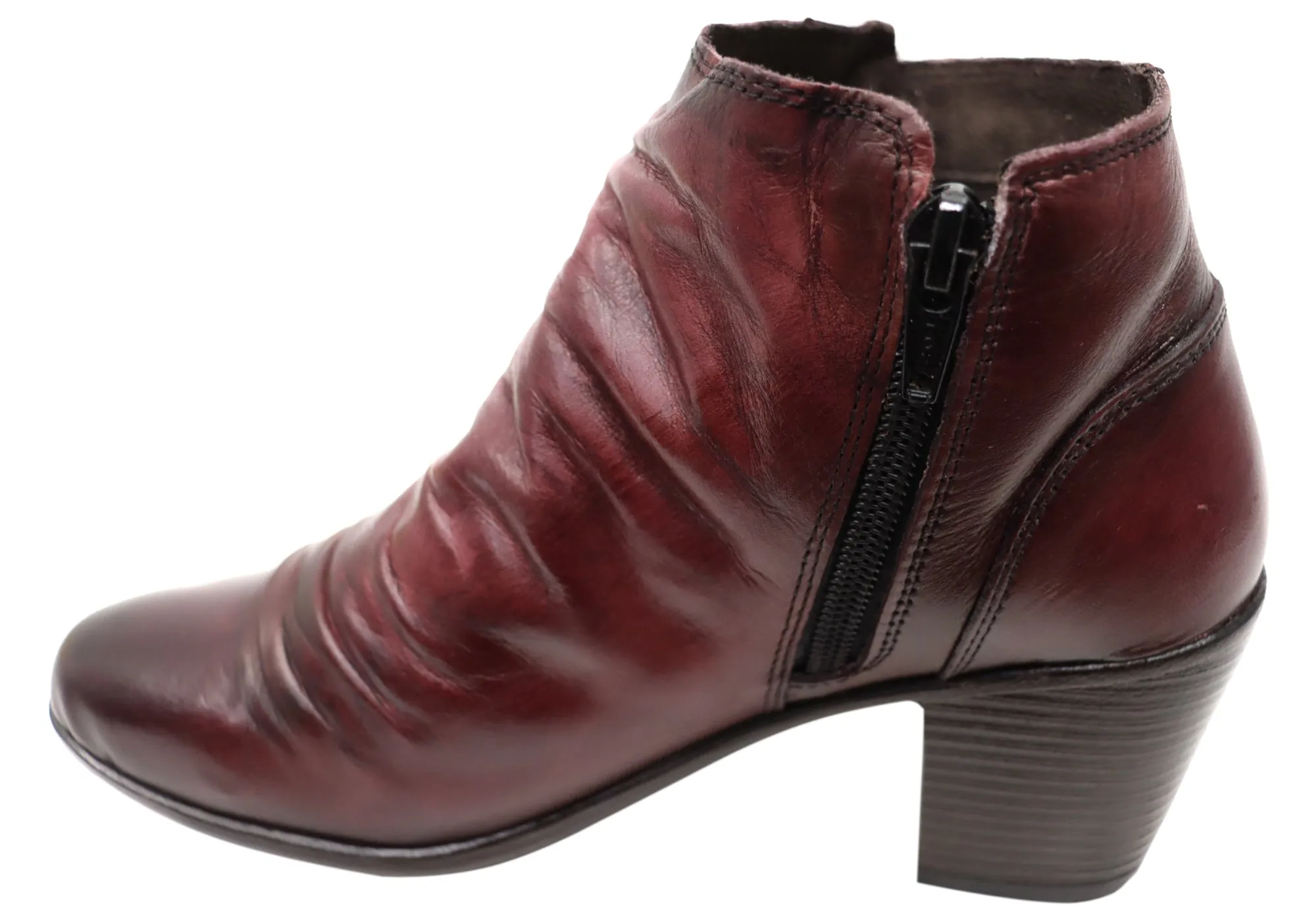 Perlatto Brooke Damen Bequeme Leder Knöchelstiefel Hergestellt in Brasilien Perlatto Schuhe