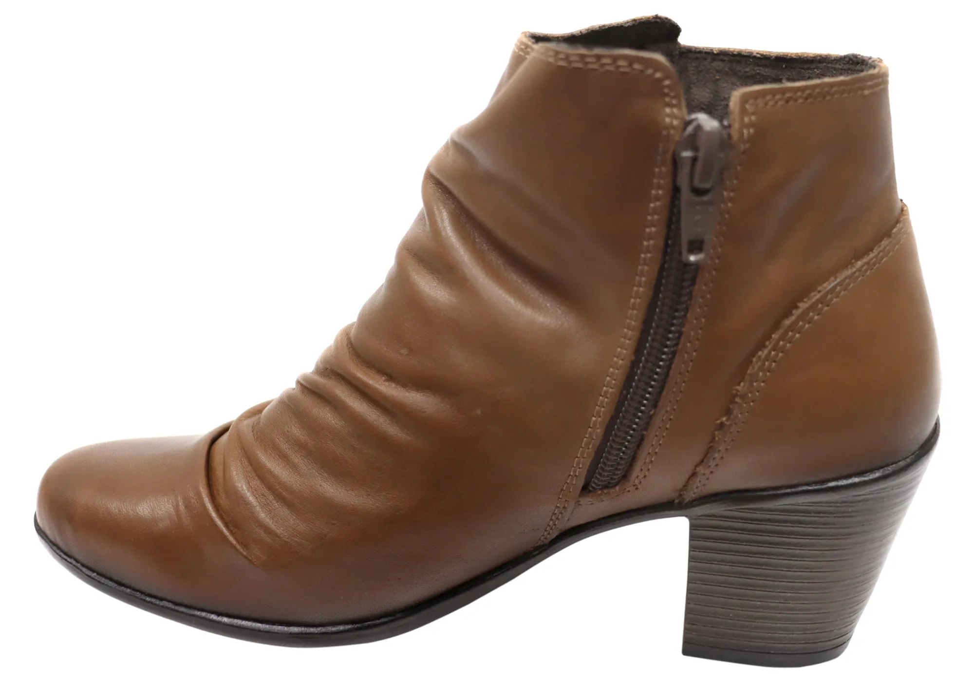 Perlatto Brooke Damen Bequeme Leder Knöchelstiefel Hergestellt in Brasilien Perlatto Schuhe