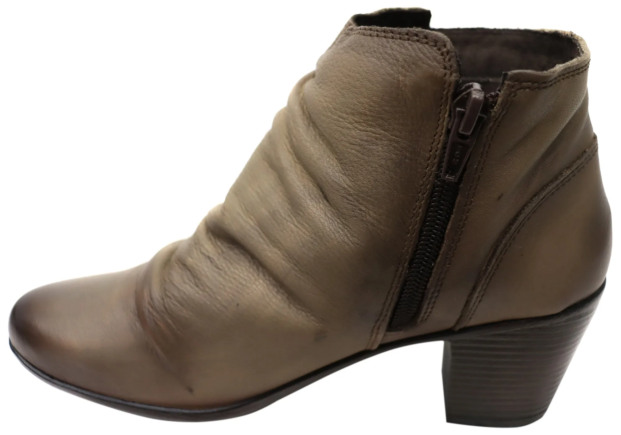 Perlatto Brooke Damen Bequeme Leder Knöchelstiefel Hergestellt in Brasilien Perlatto Schuhe