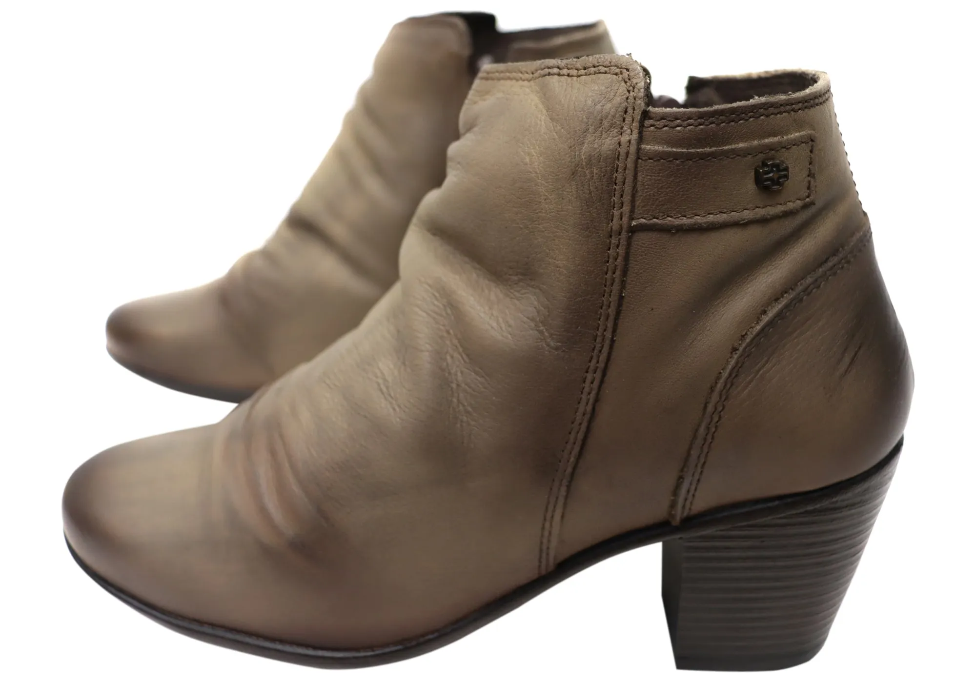 Perlatto Brooke Damen Bequeme Leder Knöchelstiefel Hergestellt in Brasilien Perlatto Schuhe