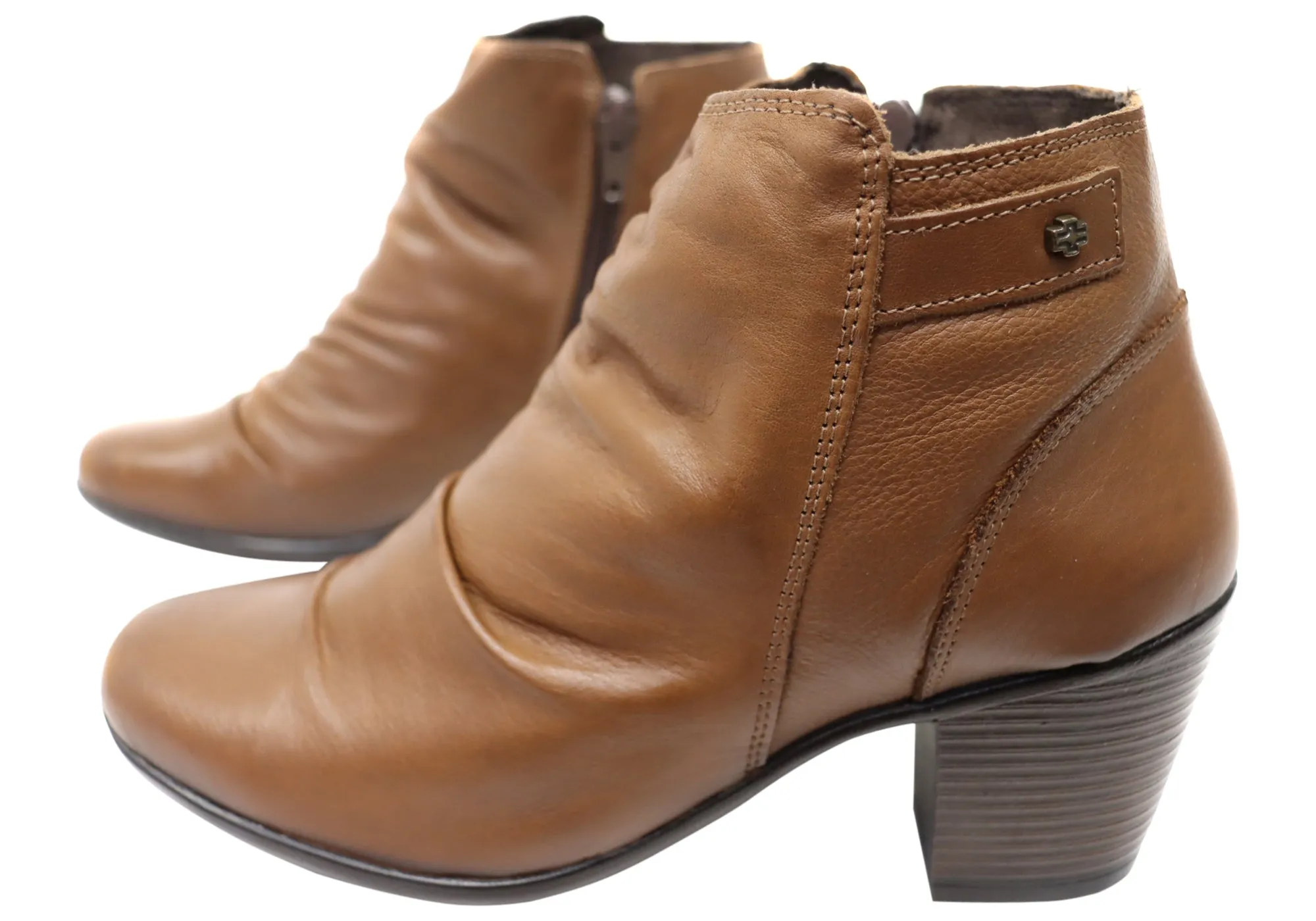 Perlatto Brooke Damen Bequeme Leder Knöchelstiefel Hergestellt in Brasilien Perlatto Schuhe