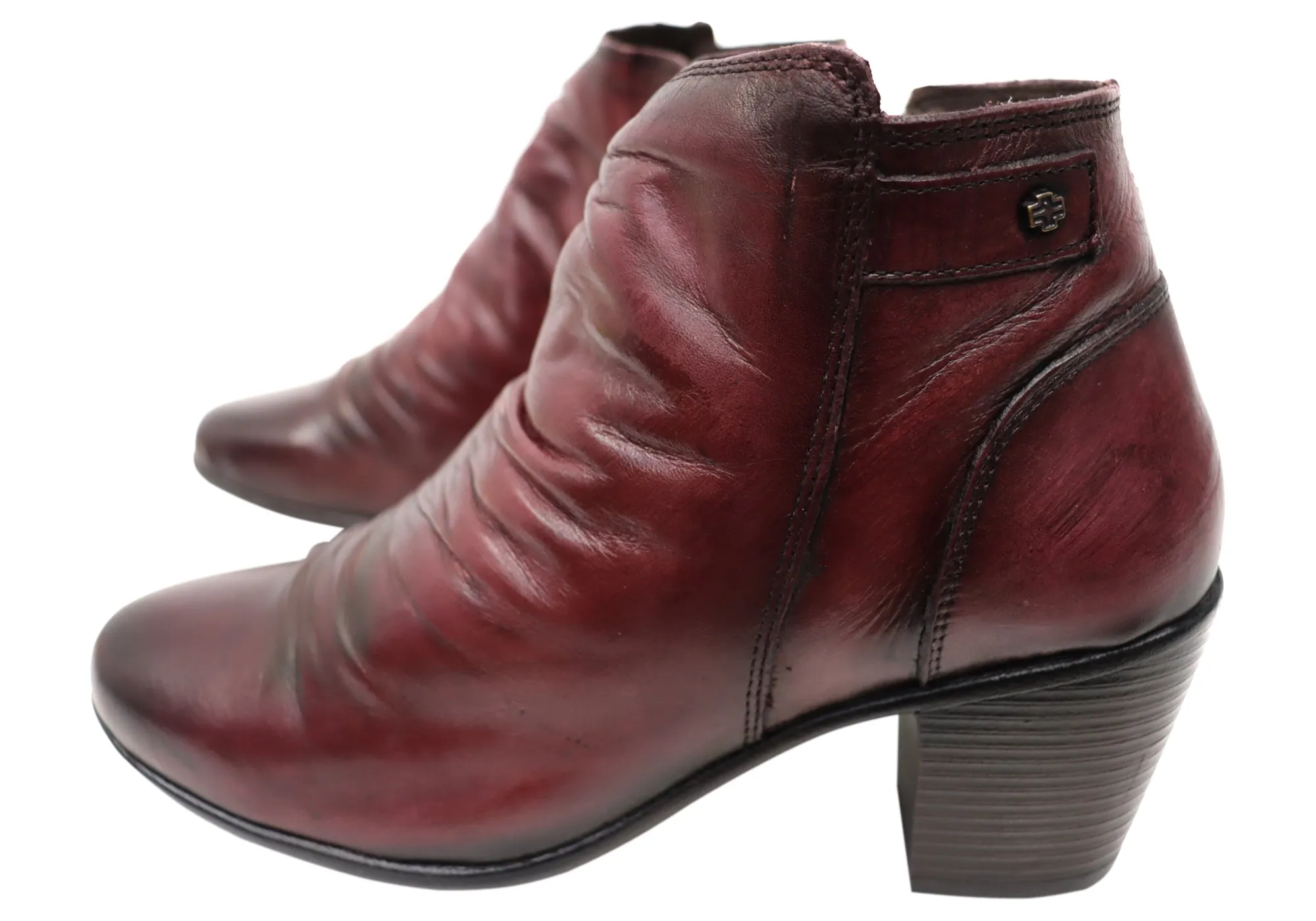 Perlatto Brooke Damen Bequeme Leder Knöchelstiefel Hergestellt in Brasilien Perlatto Schuhe