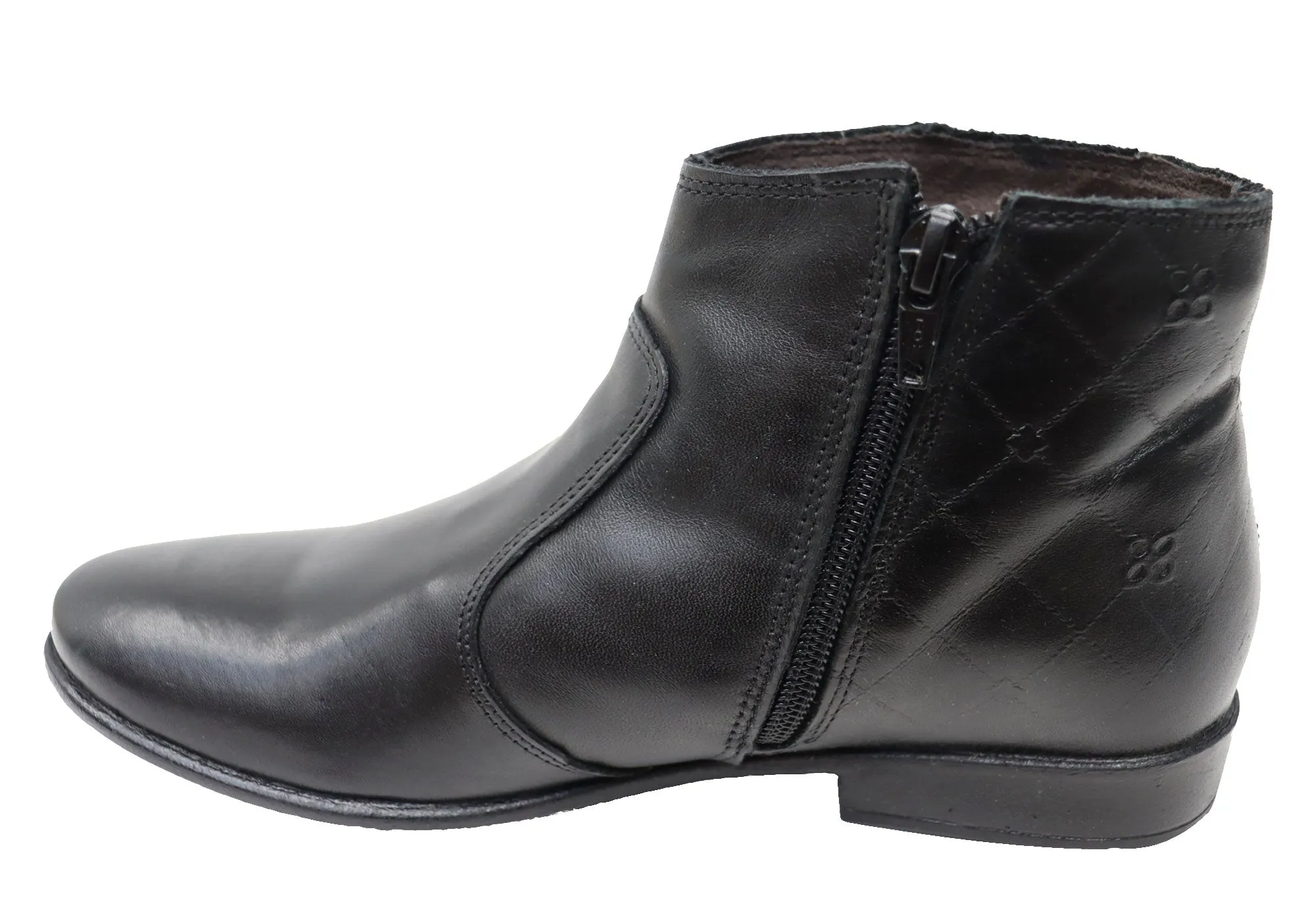 Perlatto Morgan Damen Bequeme Leder Knöchelstiefel Hergestellt in Brasilien Perlatto Schuhe