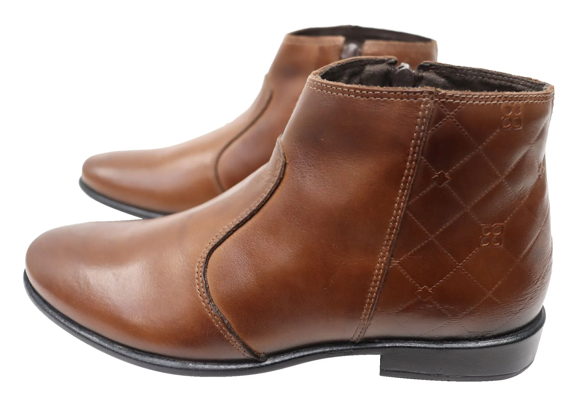 Perlatto Morgan Damen Bequeme Leder Knöchelstiefel Hergestellt in Brasilien Perlatto Schuhe