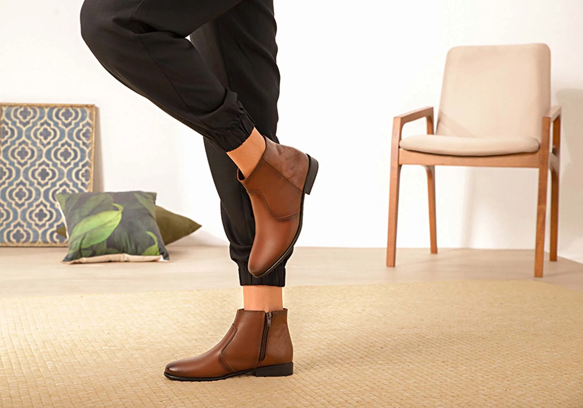 Perlatto Morgan Damen Bequeme Leder Knöchelstiefel Hergestellt in Brasilien Perlatto Schuhe