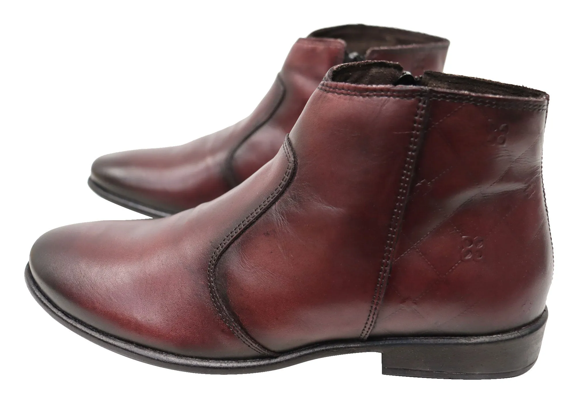 Perlatto Morgan Damen Bequeme Leder Knöchelstiefel Hergestellt in Brasilien Perlatto Schuhe