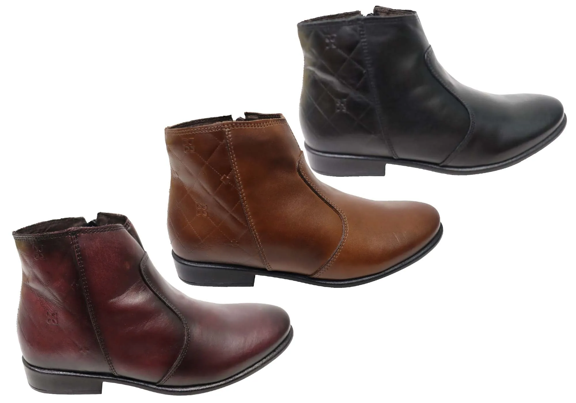 Perlatto Morgan Damen Bequeme Leder Knöchelstiefel Hergestellt in Brasilien Perlatto Schuhe