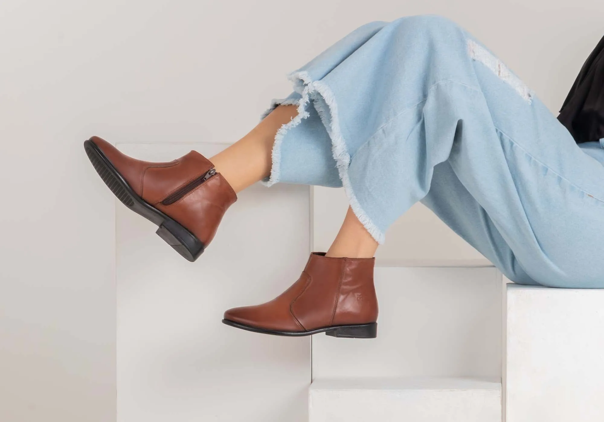 Perlatto Morgan Damen Bequeme Leder Knöchelstiefel Hergestellt in Brasilien Perlatto Schuhe