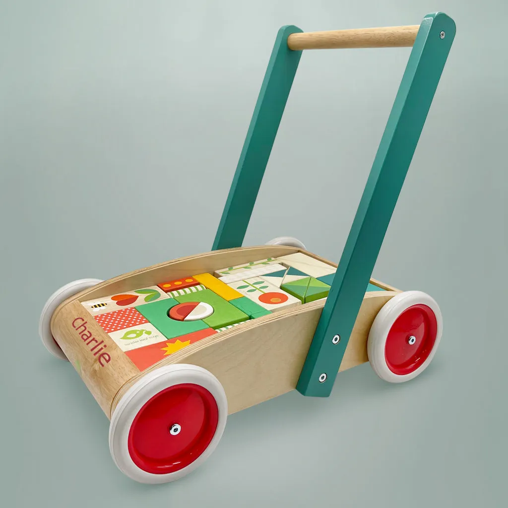 Personalisierter klassischer Baby-Block-Lauflernwagen