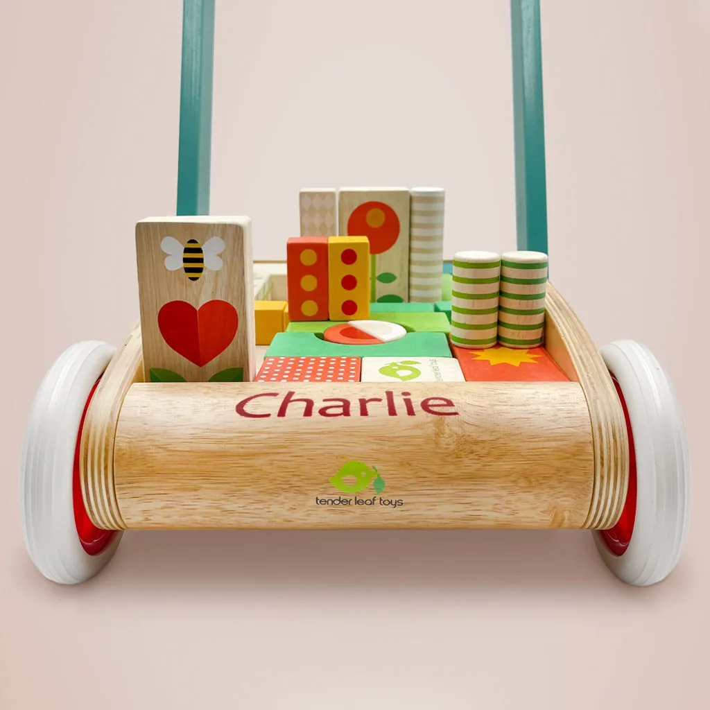 Personalisierter klassischer Baby-Block-Lauflernwagen