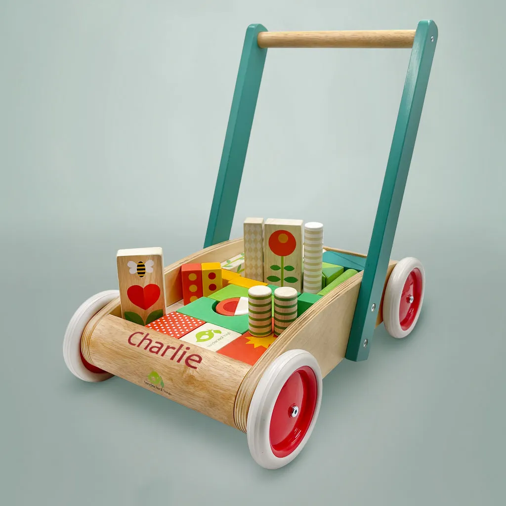 Personalisierter klassischer Baby-Block-Lauflernwagen