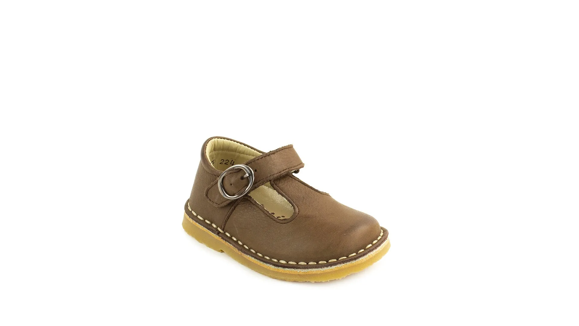 Petasil: Querstreben-T-Bar-Schuhe - Schokoladenleder