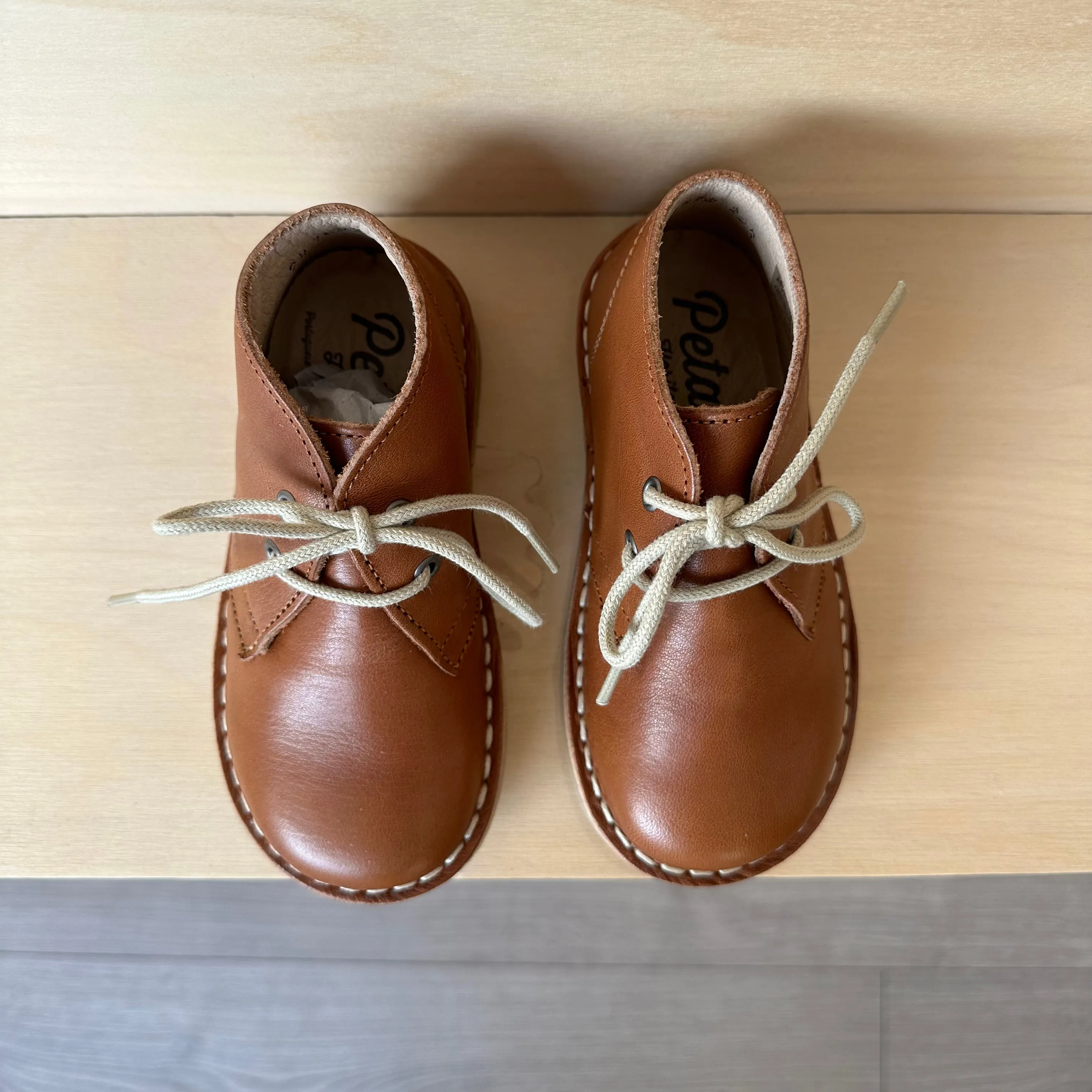Petasil: Gefütterter Stiefel - Cognac Roma Leder