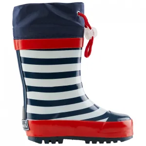 Playshoes: Gummistiefel Gestreift Marineblau / Weiß / Rot