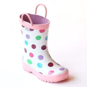 Pluie Weiße Regenstiefel mit Punkten