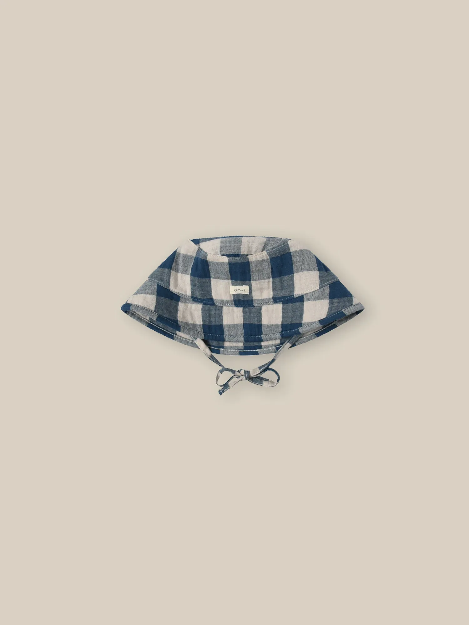 Töpferei-Blau Gingham Eimer-Sonnenhut