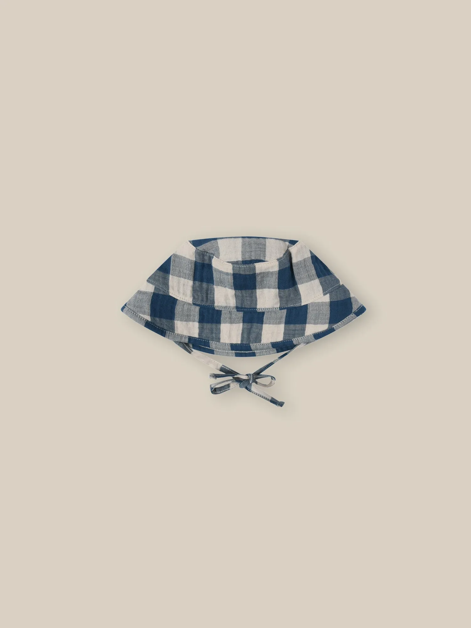 Töpferei-Blau Gingham Eimer-Sonnenhut