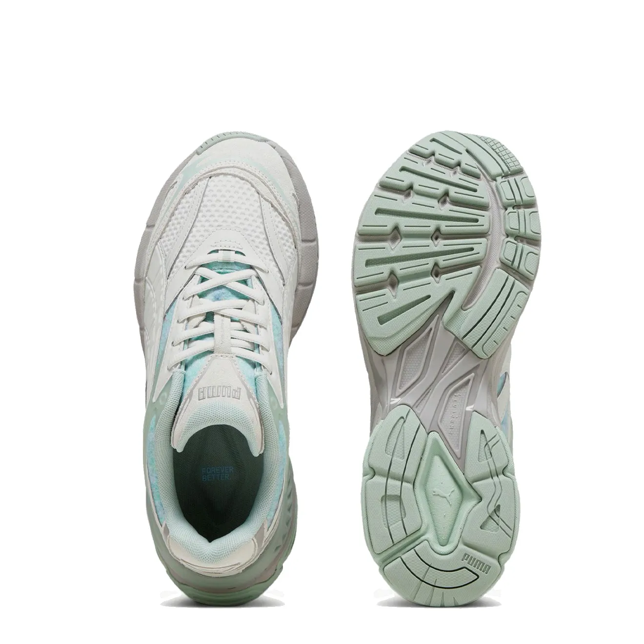 Puma Damen Velophasis Rerooted Trainer Ruhiges Grau / Grüner Nebel