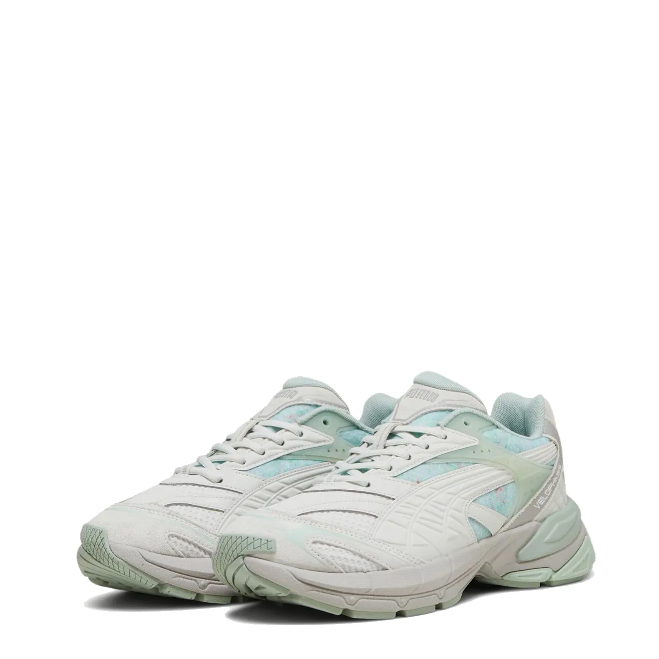 Puma Damen Velophasis Rerooted Trainer Ruhiges Grau / Grüner Nebel