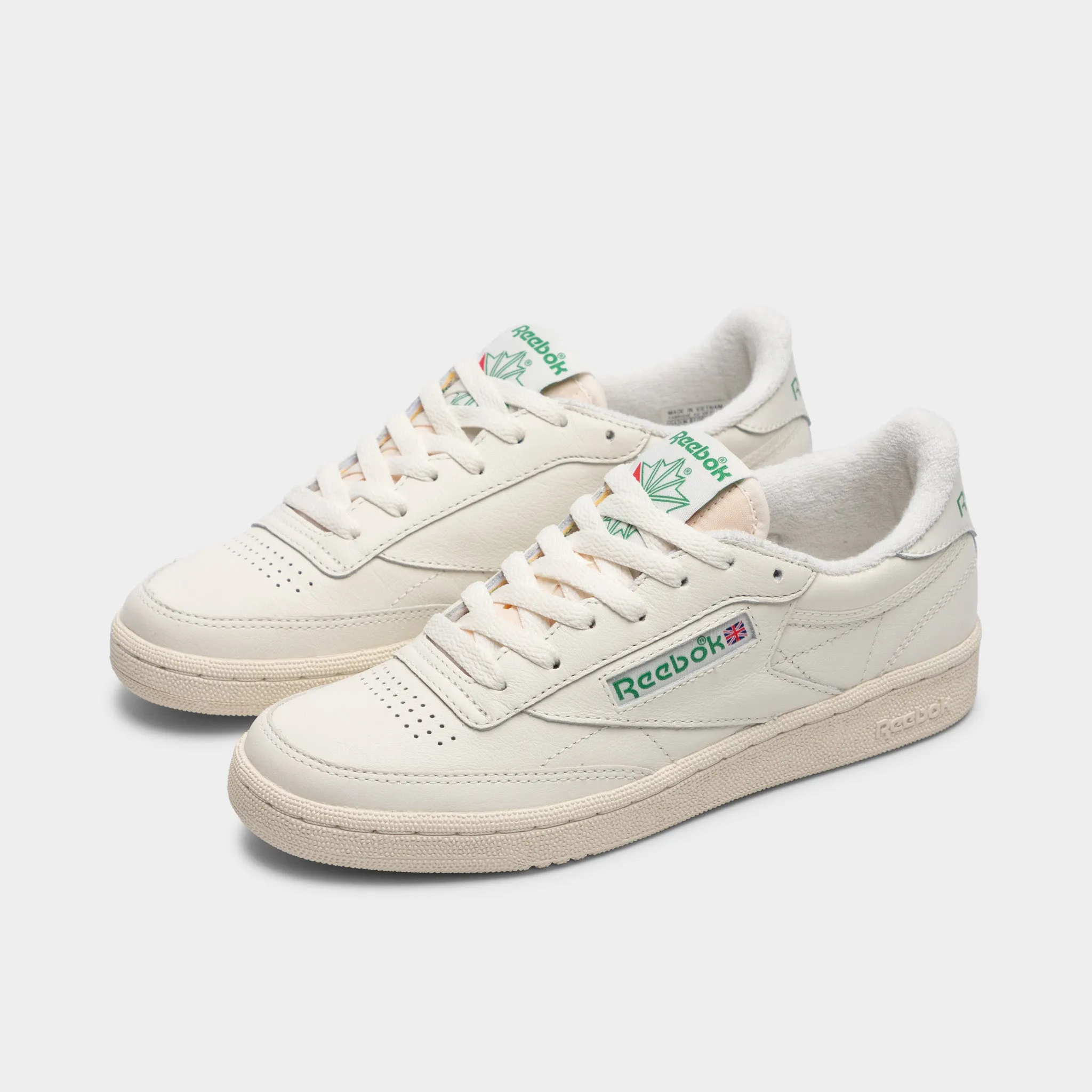 Reebok Damen Club C 85 Vintage Kreide / Alabaster - Grüne Reebok Schuhe