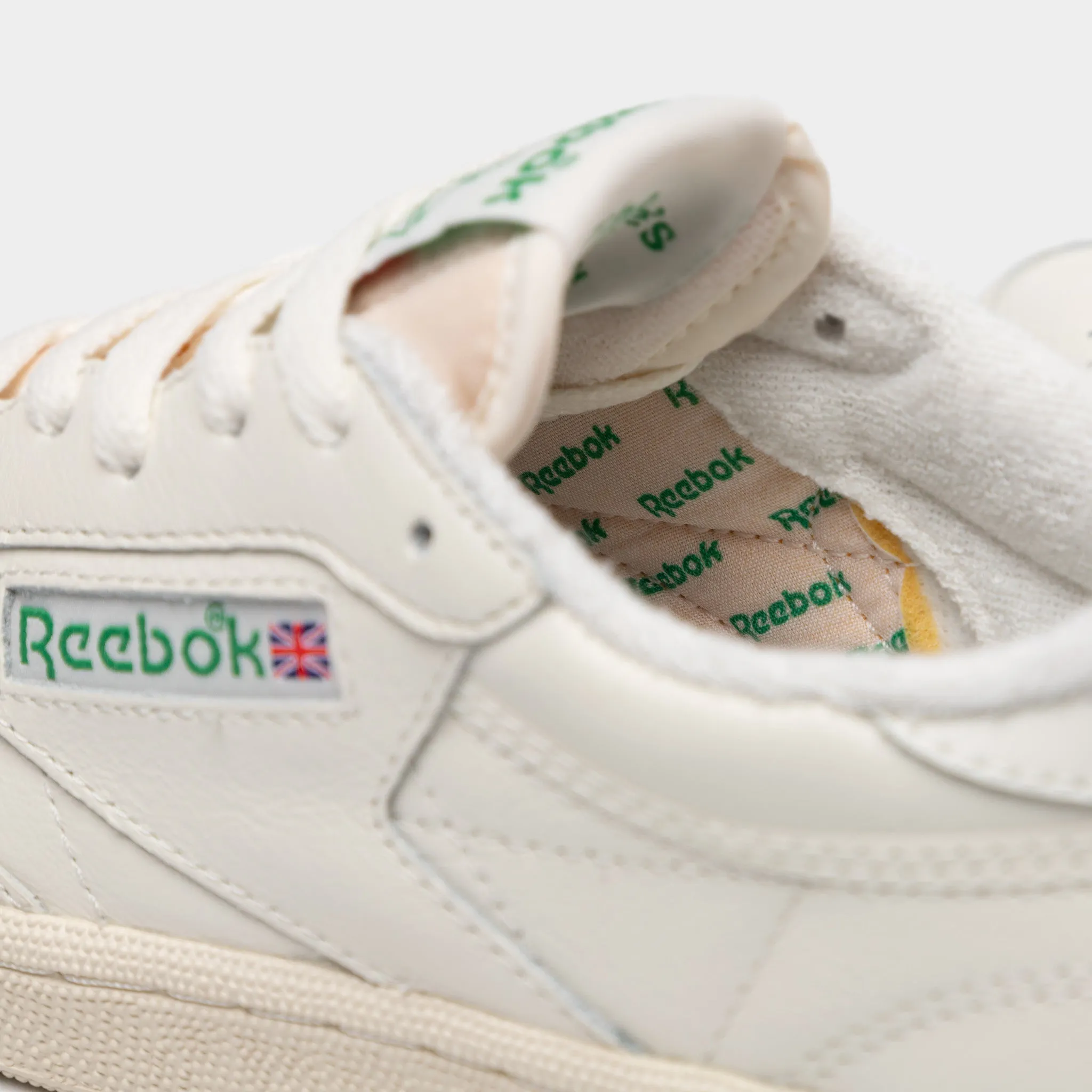 Reebok Damen Club C 85 Vintage Kreide / Alabaster - Grüne Reebok Schuhe