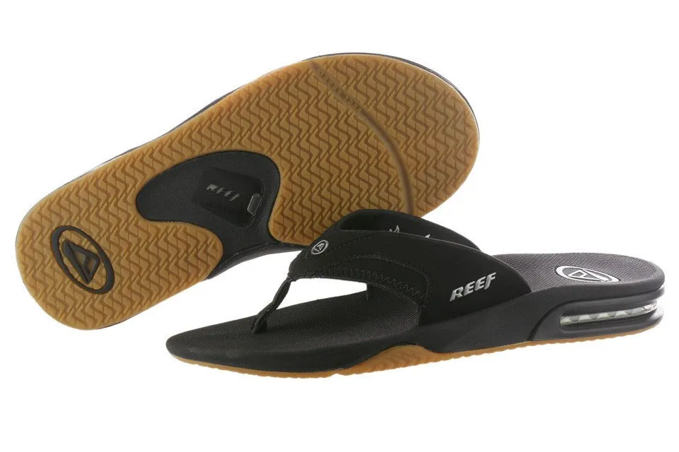 Reef Fanning Black Silver BLS Herren Sandalen 2026-BLS Flaschenöffner Flip Flops