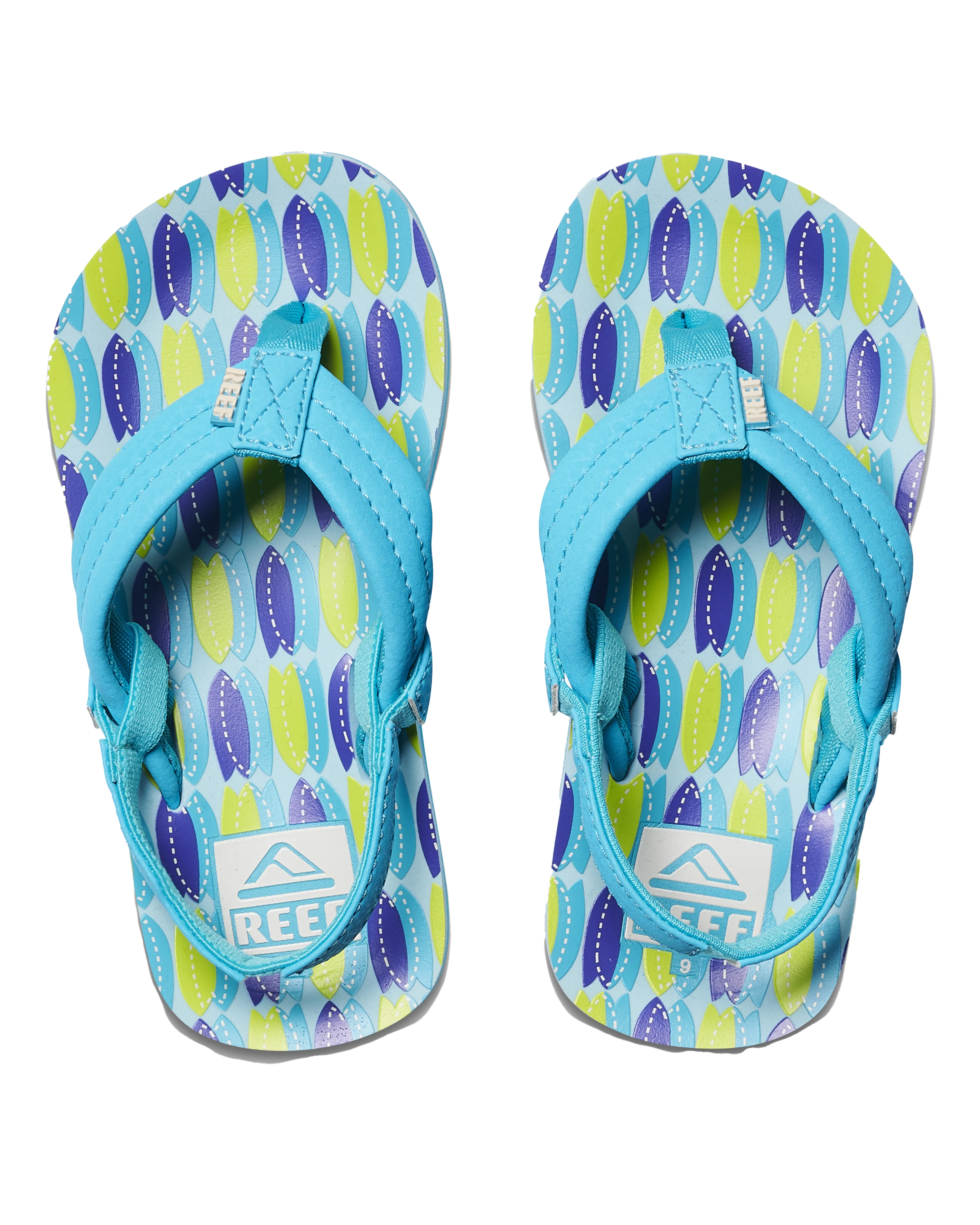 Reef Schuhe Jungen Little Ahi Flip Flops in Blau Fisch