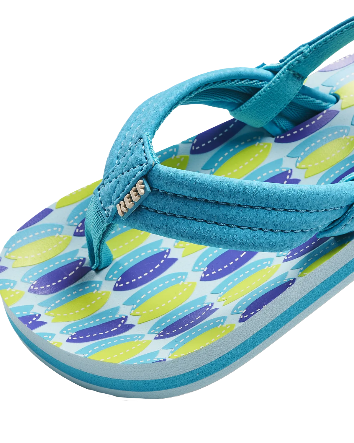 Reef Schuhe Jungen Little Ahi Flip Flops in Blau Fisch