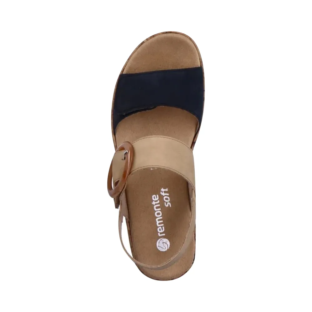 Remonte Damen Jocelyn 53 Sandale in Blau/Sand