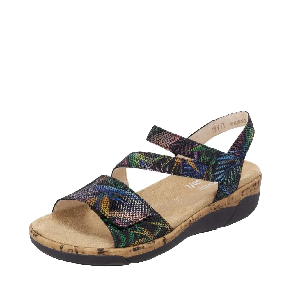 Remonte Damen Jocelyn 60 Sandale in Schwarz Multi