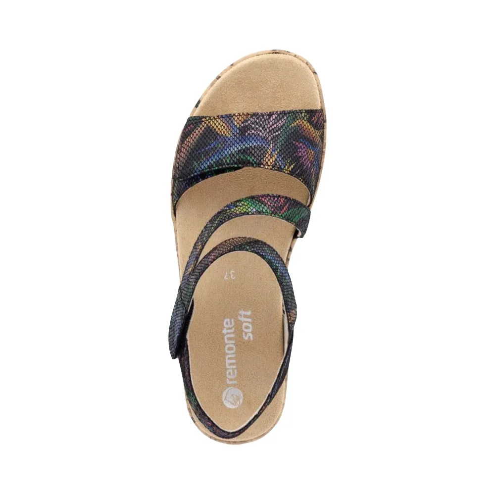 Remonte Damen Jocelyn 60 Sandale in Schwarz Multi