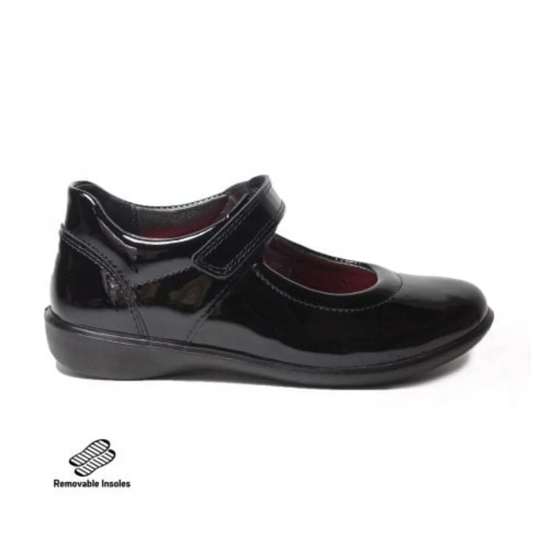 Ricosta: Beth Mary Jane Schülerschuhe - Glänzendes Schwarz