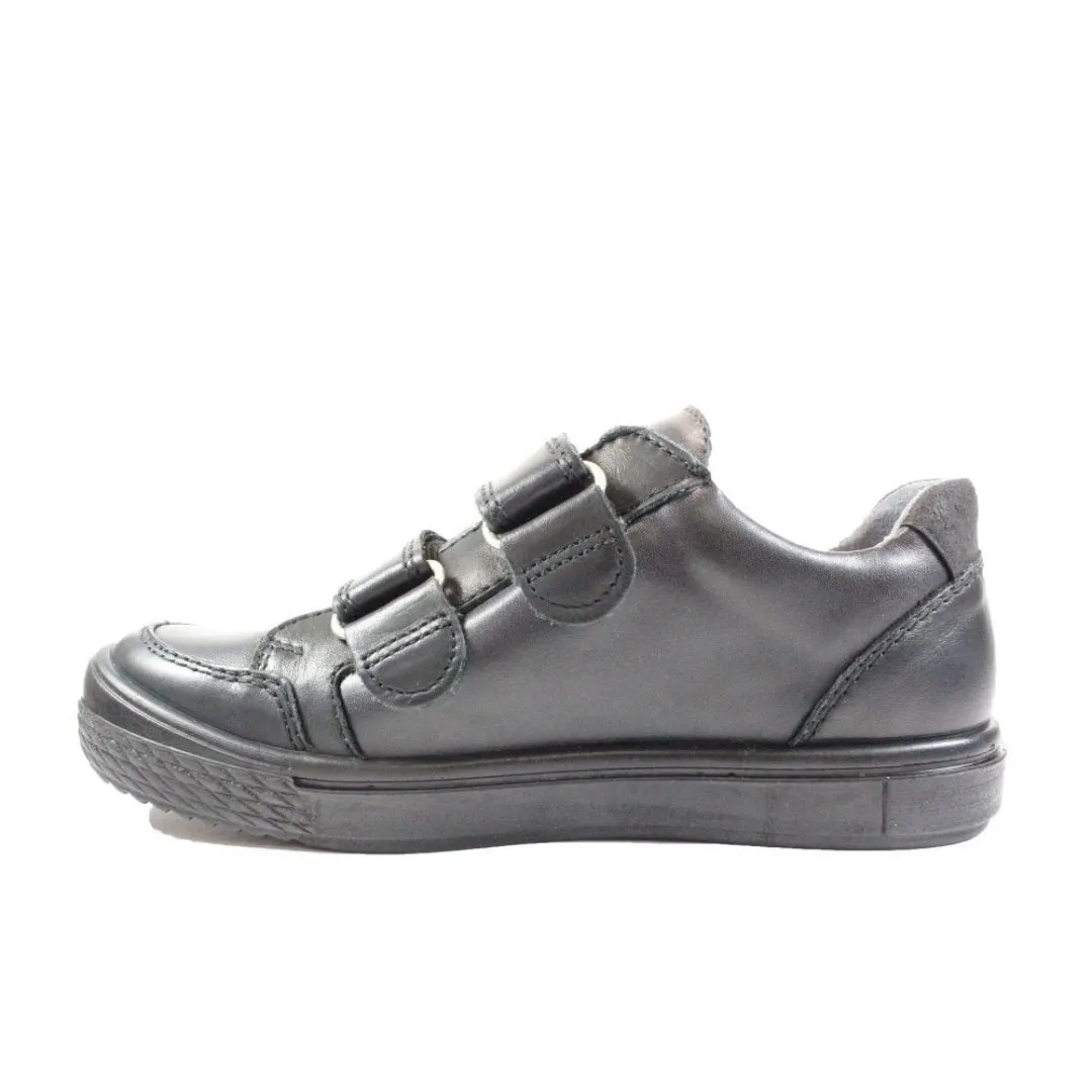 Ricosta: Ethan Rip Tape Schülerschuhe - Schwarzes Leder