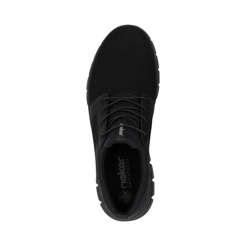 Rieker Herren Timo 96 Bungee-Schnürung Slip-On Sneaker in Schwarz