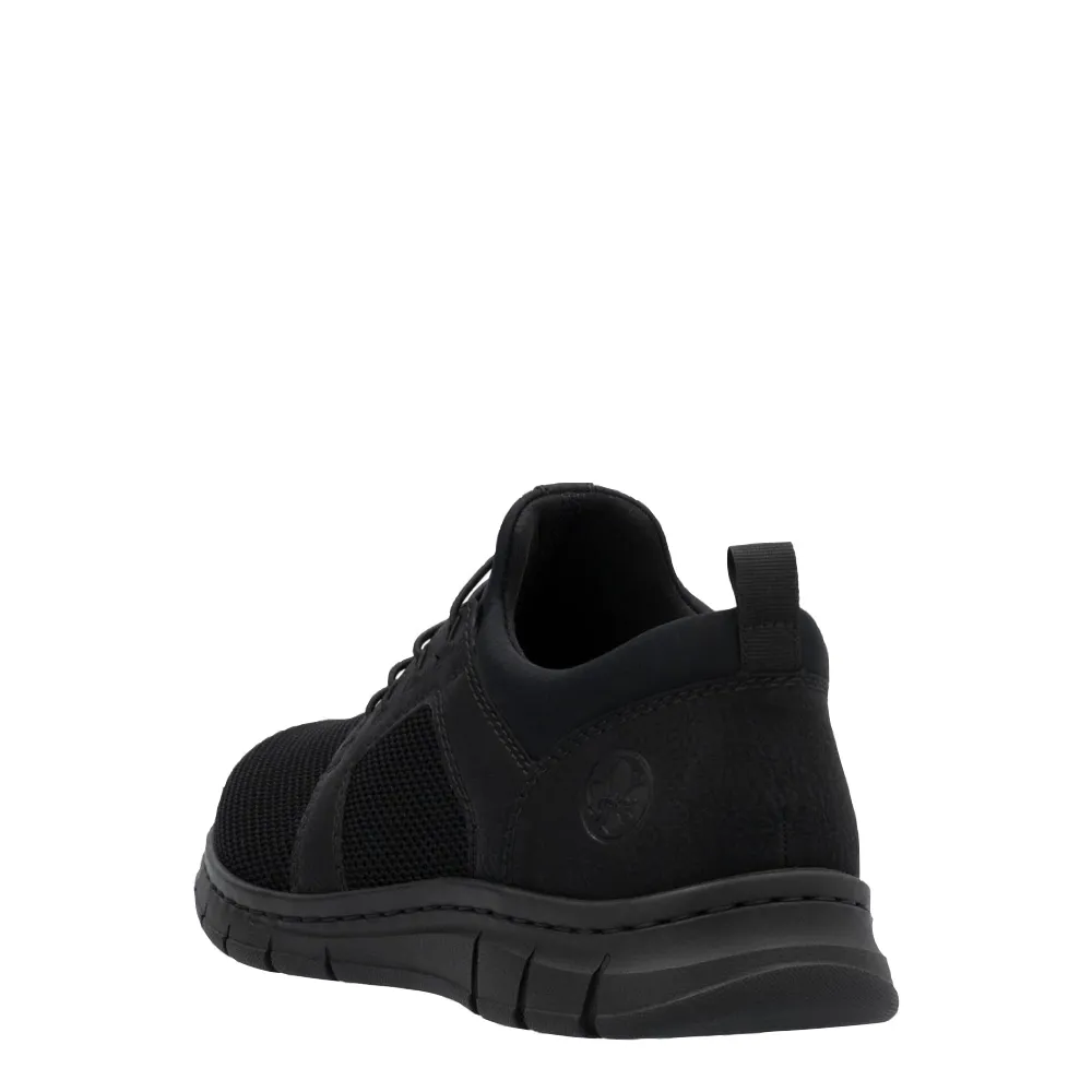 Rieker Herren Timo 96 Bungee-Schnürung Slip-On Sneaker in Schwarz